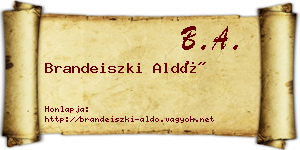 Brandeiszki Aldó névjegykártya