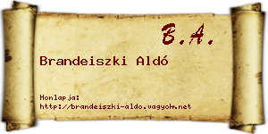 Brandeiszki Aldó névjegykártya