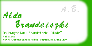 aldo brandeiszki business card